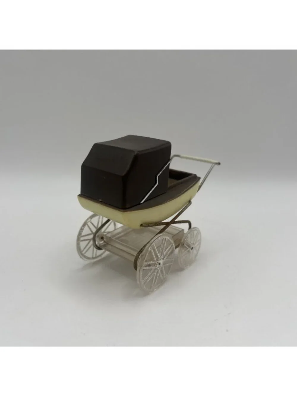 Vintage 1970s Lundby Barton Dollhouse Baby Pram Carriage 1:16 Miniature Brown - Picture 9 of 16